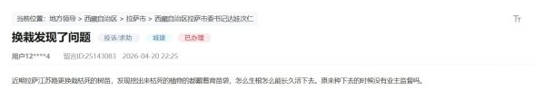 有回音｜西藏拉萨：回应“带袋栽植”质疑 推行“反向倒查”护绿